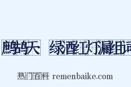 鹧鸪天·绿酒红灯漏组词是什么意思的图片